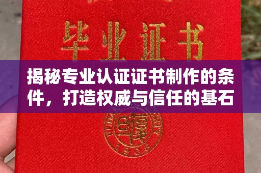 启东揭秘专业认证证书制作的条件，打造权威与信任的基石