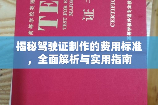 启东揭秘驾驶证制作的费用标准，全面解析与实用指南