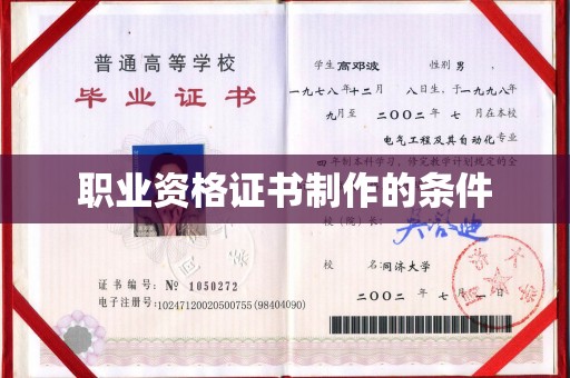 启东职业资格证书制作的条件