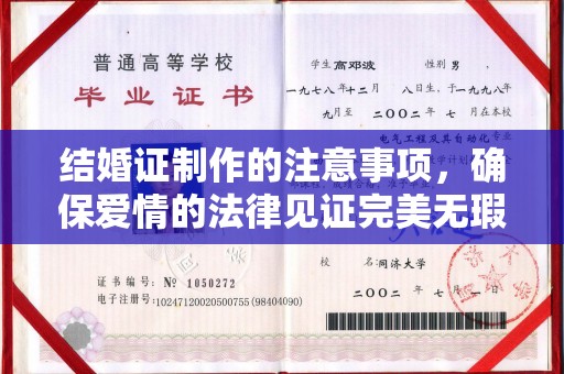 启东结婚证制作的注意事项，确保爱情的法律见证完美无瑕